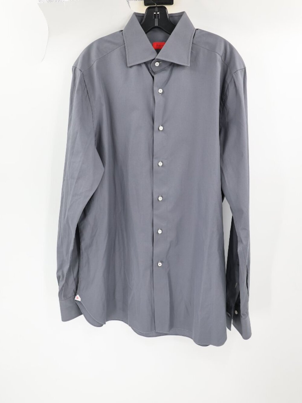 Isaia Dress Shirt Mens XL Bespoke Cotton Button Up Long Sleeve Made In Italy